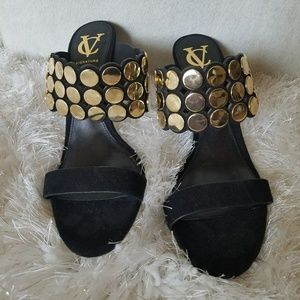 Black Suede Signature Vince Camuto sandals